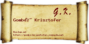 Gombó Krisztofer névjegykártya